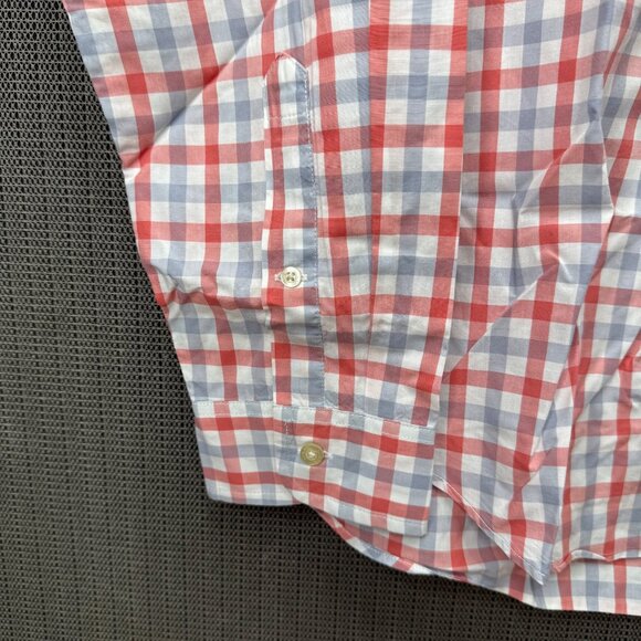 J.Crew Mens Size L Red/Blue Check Pattern Lightweight Long Sleeve Cotton Shirt - Picture 5 of 8